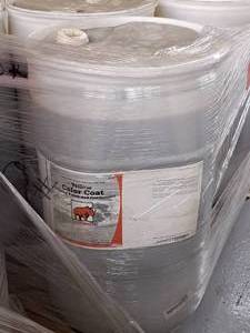 lot 198 image: Lot of (1) Blendco Red Rhino Yellow Color Coat Foaming Polish and Conditioner 30-gallon Plastic Drum