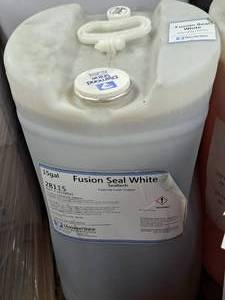 lot 188 image: Lot of (1) Diamond Shine Bullseye Fusion Seal White Sealtech Foaming Super Sealant 15-gallon Plastic Drum