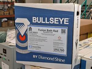 lot 173 image: Lot of (5 Cases) Diamond Shine Bullseye Fusion Bath Red DynaShine-Low Foaming Red Low pH Process and Surface Enhancer  5gal Case Pack 2.5-gallon Plastic Jug 2-count ( 10 total items )