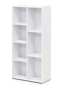 lot 411 image: Furinno 11048WH 7-Cube Reversible Open Shelf Bookcase, White