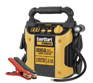 lot 427 image: 800 Peak Amp Jump Starter w 120 PSI Compressor, pivoting LED light, 3X USB ports