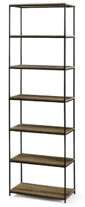 lot 513 image: Mainstays 6-Shelf Metal Frame Bookcase, Rustic Brown