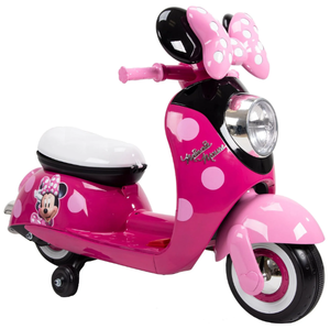 lot 514 image: Disney Minnie Mouse 6V Euro Scooter Ride-on Battery-Powered Toy for Girls, Ages 1.5 Years, by Huffy