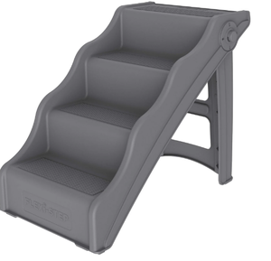 lot 535 image: Tail Waggers Dog Stairs Flexi-Step, Foldable Dog Steps with 4-Step Design and Non-Slip Treads, Medium