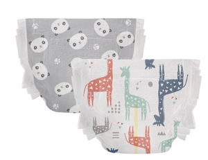 lot 190 image: The Honest Company, Clean Conscious Disposable Baby Diapers, Giraffes & Pandas Prints, Size 2, 116 Count