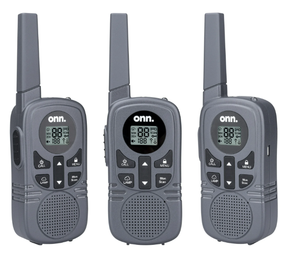 lot 220 image: 3PCS Talk Onn. 23 mile Walkie Talkie 3 pack with Two Way Radios, LED Light, 22 FRS Channel Options
