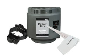 lot 245 image: Premier Pet Wireless Fence for Dogs .5 Acre Adjustable Circular Barrier, Wire-Free Electric Fence, Waterproof Collar