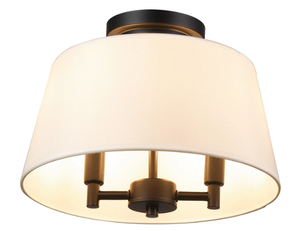 lot 259 image: Better Homes & Gardens 2 Lights Flush Mount Light ,Fabric Shade,Matte Black Finish