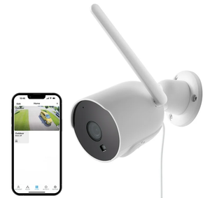 lot 266 image: LOT OF 2 Merkury Smart 1080P Outdoor Security Camera - Weatherproof, Night Vision, Wi-Fi 2.4 GHz