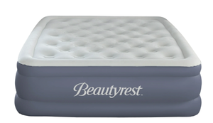 lot 311 image: Queen Size Beautyrest Sensalux 18 Inflatable Air Bed Blow up Mattress with Built-in Pump