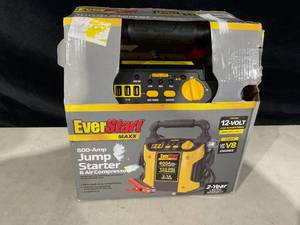 lot 310 image: EverStart Maxx 800 Peak Amp Jump Starter w 120 PSI Compressor, pivoting LED light, 3X USB ports