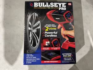 lot 390 image: Bullseye Pro Tire Inflator 150 PSI Electric Air Compressor Portable Air Pump