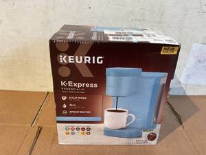 lot 206 image: Keurig K-Express Essentials Sky Blue Single-Serve K-Cup Pod Coffee Maker