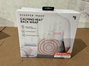 lot 244 image: Calming Heat Back Wrap by Sharper Image- Electric Back Heating Pad with Customizable Inflatable Lumbar Support
