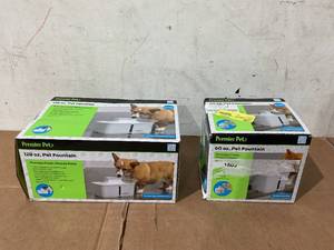 lot 249 image: LOT OF 2 Premier Pet Water Filtered Foutains different Sizes