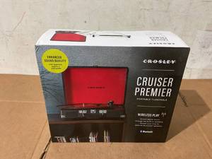lot 267 image: Crosley Cruiser Premier Vinyl Record Player with Speakers and Wireless Bluetooth