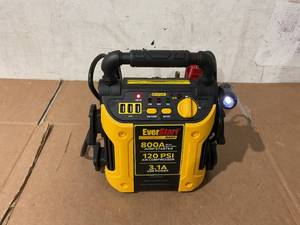 lot 271 image: EverStart 800 Peak Amp Jump Starter w 120 PSI Compressor, pivoting LED light, 3X USB ports