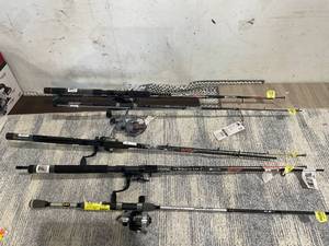 lot 130 image: LOT OF 5 Fishing Poles