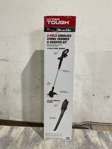 lot 84 image: Hyper Tough 20V Max Cordless Combo Kit, 10-Inch String Trimmer & 130Mph Sweeper,2.0Ah Battery and Charger Included