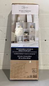 lot 406 image: Mainstays 11 9-Cube Storage Organizer, White
