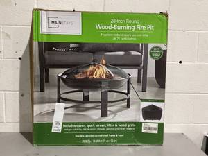 lot 413 image: Mainstays Owen Park 28-Inch Round Wood Burning Fire Pit with Mesh Spark Guard