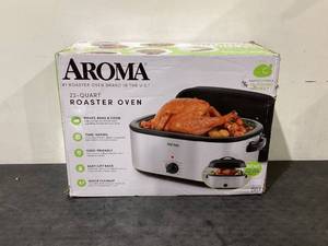 lot 515 image: AROMA 22Qt. Roaster Oven with High-Dome Lid (ART-732SBH)