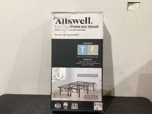 lot 522 image: Allswell 14 Convertible High Platform Metal Bed Frame, QueenKing, Black