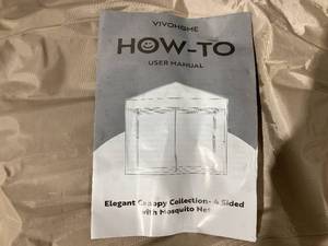 lot 529 image: VIVOHOME 8x8ft Easy Pop-Up Screen Tent, Outdoor Canopy Tent with Mosquito Netting