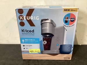 lot 581 image: Keurig K-Iced Essentials Iced and Hot Single-Serve K-Cup Pod Coffee Maker, Arctic Gray