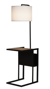 lot 605 image: Better Homes & Gardens Brand Matte Black Floor Lamp with Magazine Rack