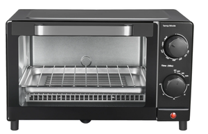 lot 606 image: Mainstays 4 Slice Toaster Oven with 3 Setting, Baking Rack and Pan