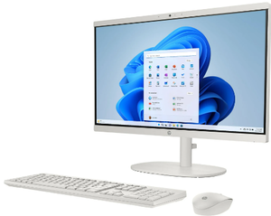 lot 9 image: HP 21.45 inch All-in-One Windows Desktop Intel Processor J5040 8GB RAM 128GB SSD Cashmere White