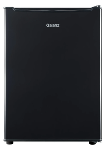 lot 29 image: Galanz 2.5 Cu ft One Door Fridge, Black Estar, New