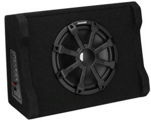 lot 30 image: KICKER 51PDFT10 10-inch Down Firing Powered Subwoofer in Thin Profile Enclosure