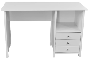 lot 69 image: Techni Mobili Contemporary 3-Drawer Computer Desk, White