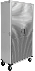 lot 89 image: Seville Classics UltraHD Steel Body Lockable Storage Filing Cabinet Organizer Locker Shelving Unit 36 W x 18 D x 72 H, Granite Gray