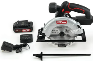 lot 434 image: Hyper Tough 20V Max Lithium-ion Cordless 6-12 inch Circular Saw with 1.5Ah Lithium-ion Battery, Charger, Blade & Rip Fence,