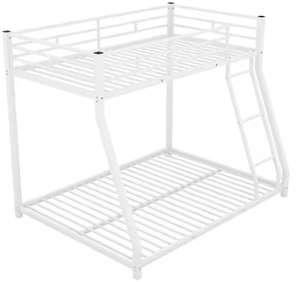 lot 437 image: White Twin Over Full Metal Floor Bunk Bed