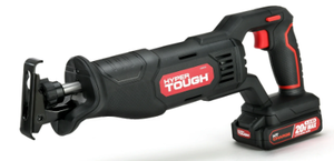 lot 454 image: Hyper Tough 20V Max Lithium-ion Cordless Reciprocating Saw, Variable Speed, Keyless Blade Change, with 1.5Ah Lithium-Ion Battery and Charger, Wood Blade and LED Light