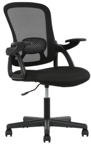 lot 455 image: Mainstays Ergonomic Mesh Back Office Chair with Flip up arms, Black Fabric