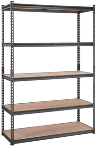 lot 466 image: VEVOR Storage Shelving Unit, 5-Tier Adjustable, Heavy Duty Garage Shelves Metal Organizer Utility Rack, Black