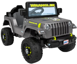 lot 471 image: 6V Power Wheels Jeep Wrangler Toddler Ride-on Toy with Driving Sounds, Multi-Terrain Traction, Gray