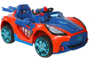 lot 474 image: Spider-Man Super Car 6 Volt with Lights and Sounds, by Dynacraft