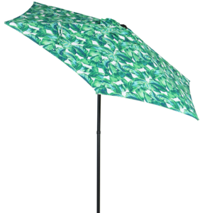 lot 488 image: Mainstays 7.5ft Palm Round Outdoor Tilting Market Patio Umbrella with Push-up Function