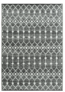 lot 510 image: Mainstays 5 x 7 Black Geo Reversible Plastic Rug