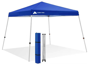 lot 526 image: Ozark Trail 10 x 10 Instant Slant Leg Pop-up Canopy Outdoor Shading Shelter, Blue