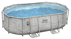 lot 527 image: Coleman Power Steel Frame 16 x 10 x 48 Oval Above Ground Pool Set