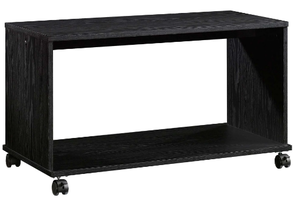 lot 530 image: Mainstays TV Cart for Flatscreen TVs up to 32, True Black Oak Finish
