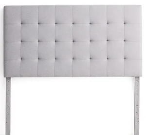 lot 542 image: Gap Home Upholstered Square Tufted Headboard, Queen, Gray