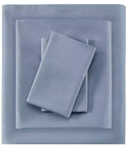 lot 545 image: 525 Thread Count Solid Cotton Blend Sheet Set-Blue